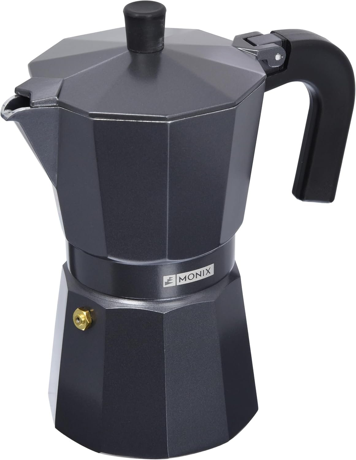 Monix Vitro Noir cafetera italiana acero inoxidable 6 tazas inducción