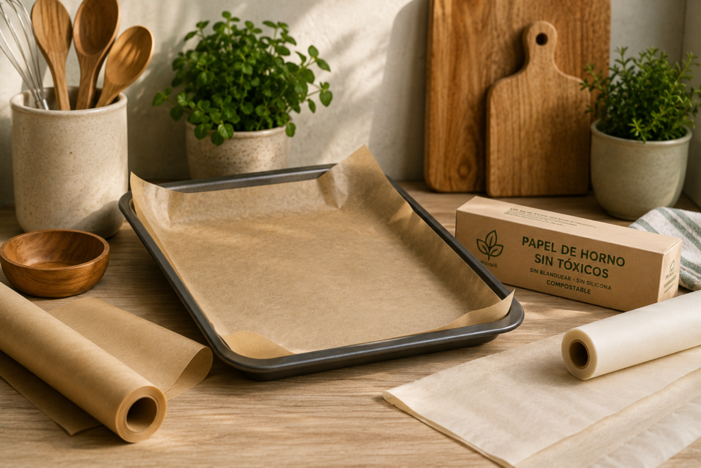 Preparación casera con papel de horno